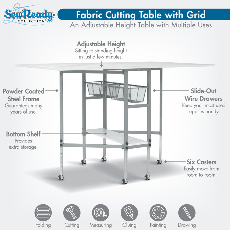 58.5'' x 36.75'' Foldable Craft Table