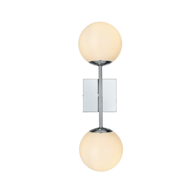 Luminaire mural à intensité variable Antonia, Blanc, Argent argent, Deux lumières