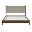 Structure de lit plateforme en bois d'hévéa de qualité supérieure, structure de lit grand avec tête de lit incluse, lit de style Mid-Century moderne en noyer et gris clair