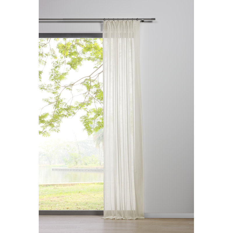 Pure opaque scarf with loop, Ecru