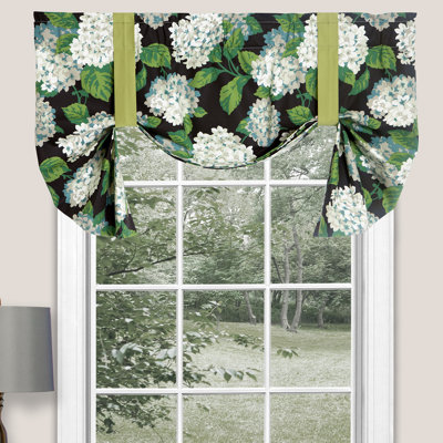 Hydrandea Onyx Traditional Cotton Floral Tie Up Valance