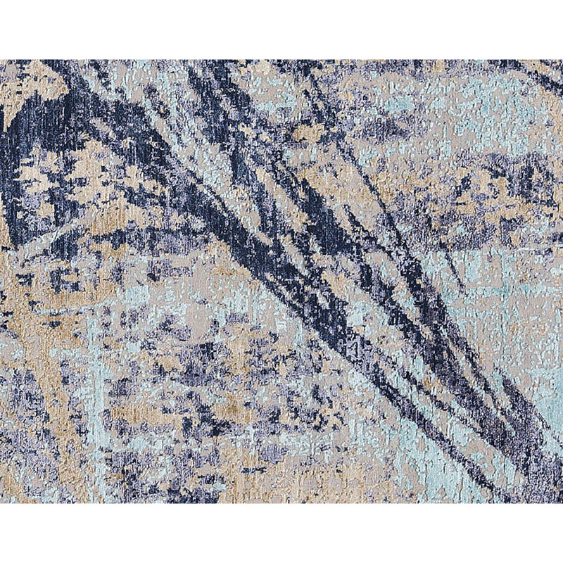 Hand-Knotted High-Quality Blue and Light Blue Area Rug