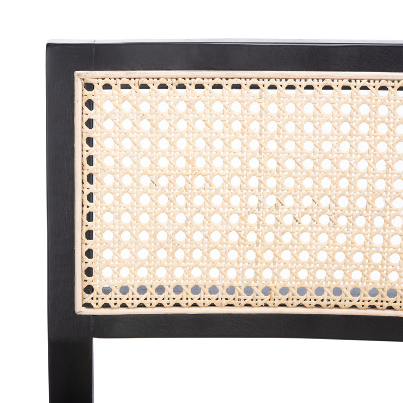 Tabouret de bar Cane, Noir / Beige, Tabouret