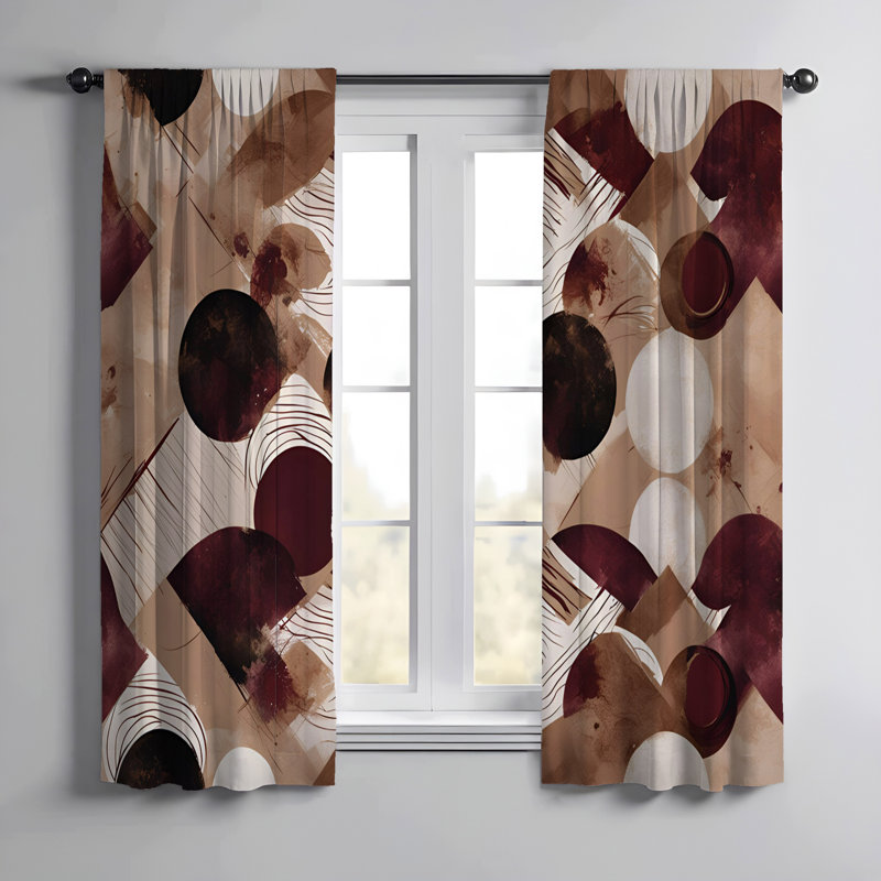Paire de rideaux semi-transparents en polyester Downall, L 56 po x L 78 po