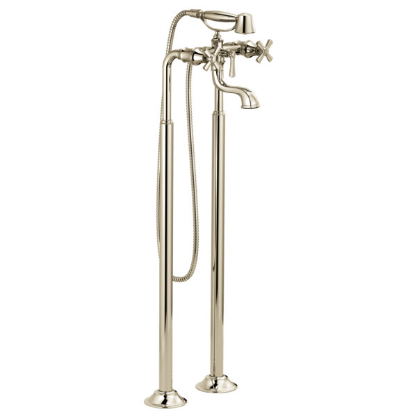 Rook® Two-Handle Tub Filler Trim Kit with Cross Handles, Polished Nickel