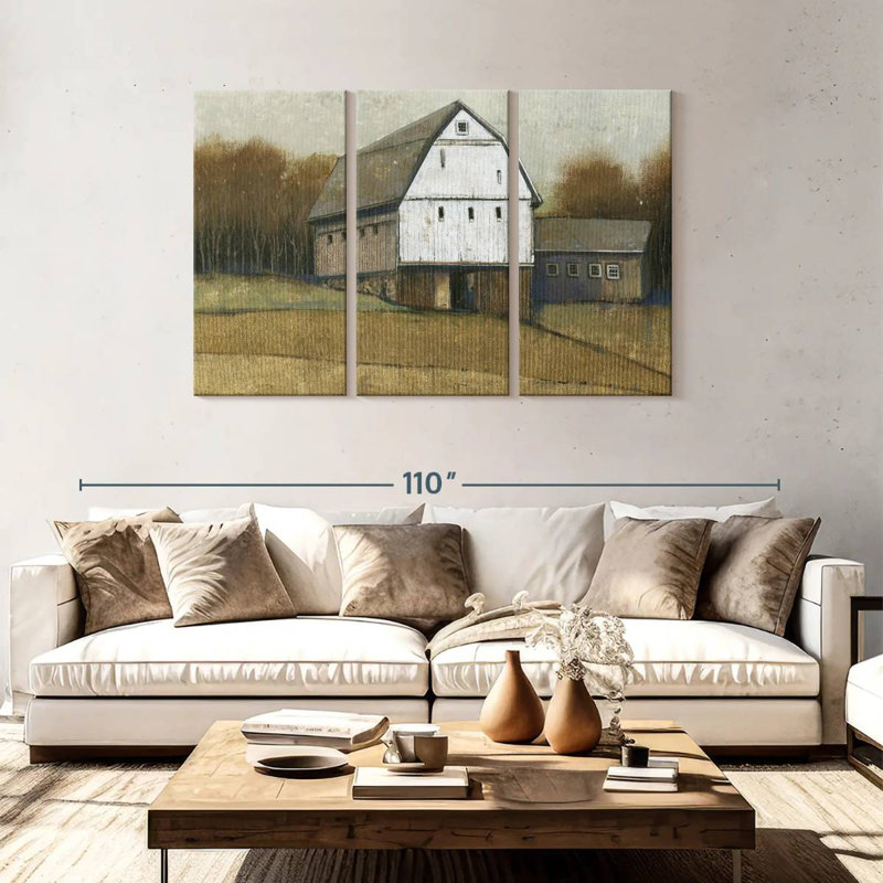 Lilie White Barn View I, 48" H x 74" W