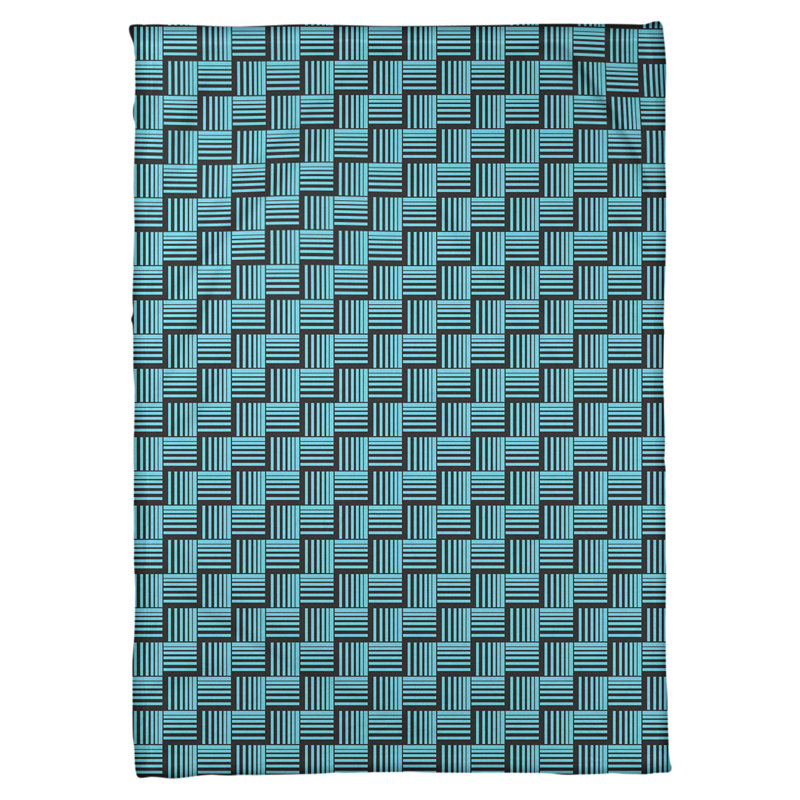 Couverture polaire à rayures classic basketweave, l 60 po x L 80 po, Noir sarcelle