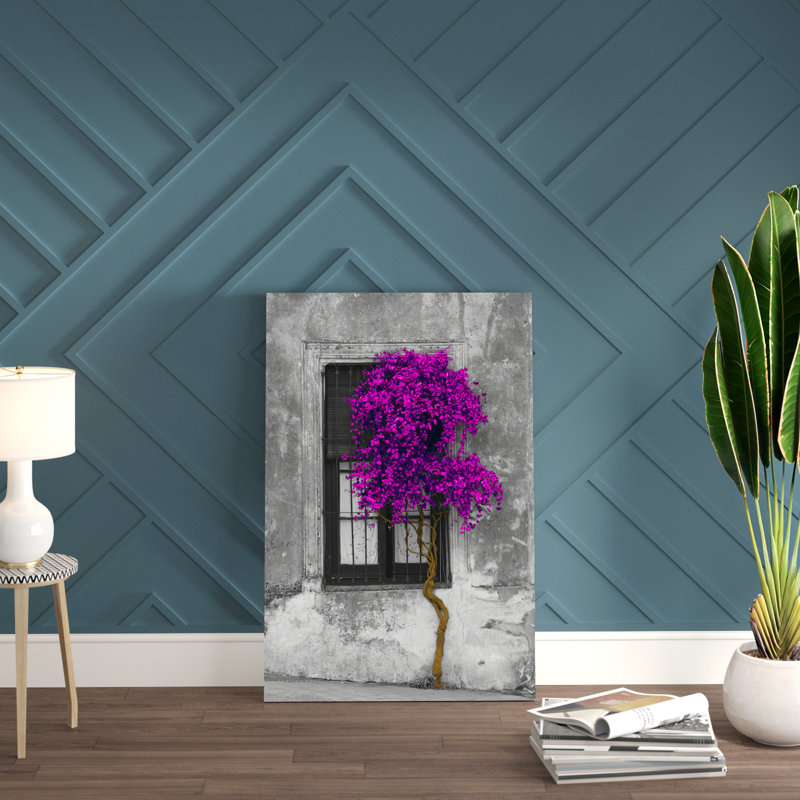 « Tree in Front of Window Purple Pop Color Pop » par Panoramic Images - Impression, H 60 po x l 40po x P 1,5 po, Toile
