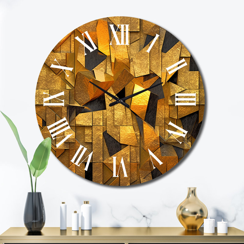 Horloge murale dorée, Très grand