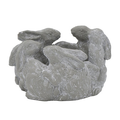 10x8x6.5" 5 Bunny Cement Planter