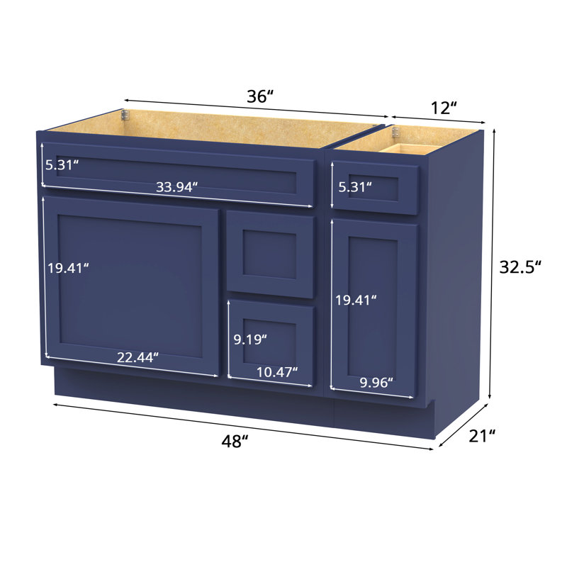 48'' Single Bathroom Vanity Base Only, Blue