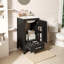 Meuble-lavabo compact de 18 po avec lavabo en céramique, portes et tiroir à fermeture en douceur, espace de rangement et pieds réglables-1931931037