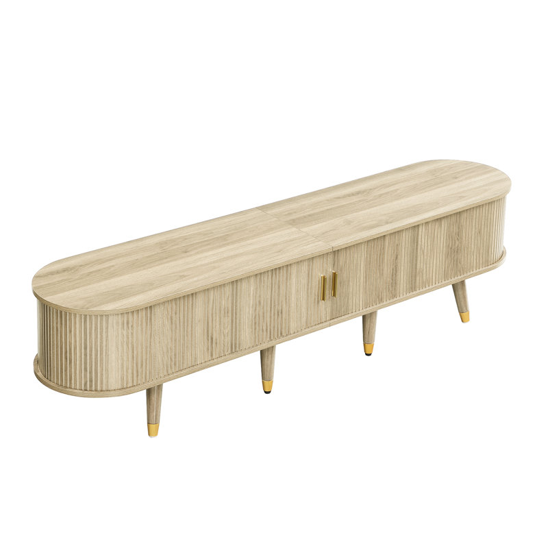Unfinished TV Stand for TVs up to 75", Natural Wood