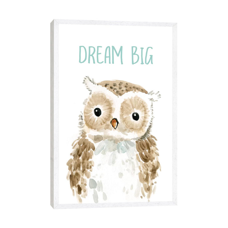 Dream Big Owl by Carol Robinson - Print on Canvas, White Framed, 101.6 cm H x 66.04 cm W