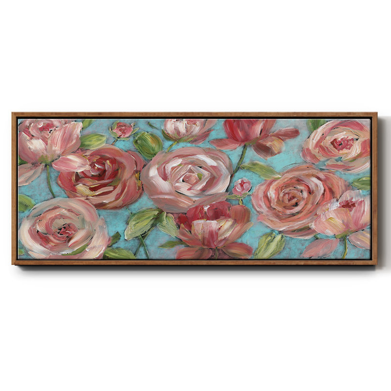 Pêches et crème - Toile avec cadre, H 24 po x l 60 po