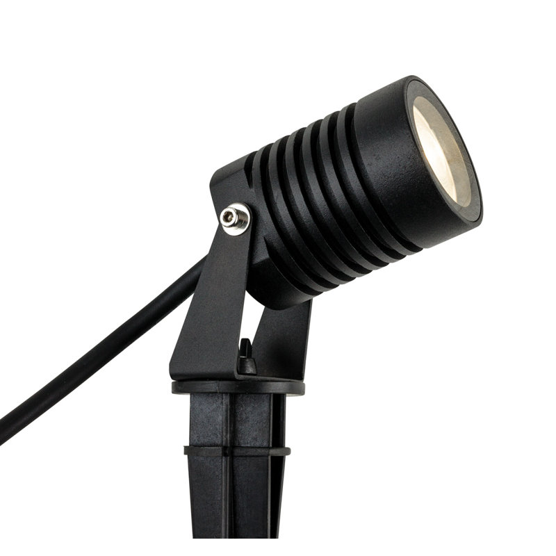 Matte Black Integrated LED Metal Spotlight, 30'' H x 5.5'' W x 9'' D