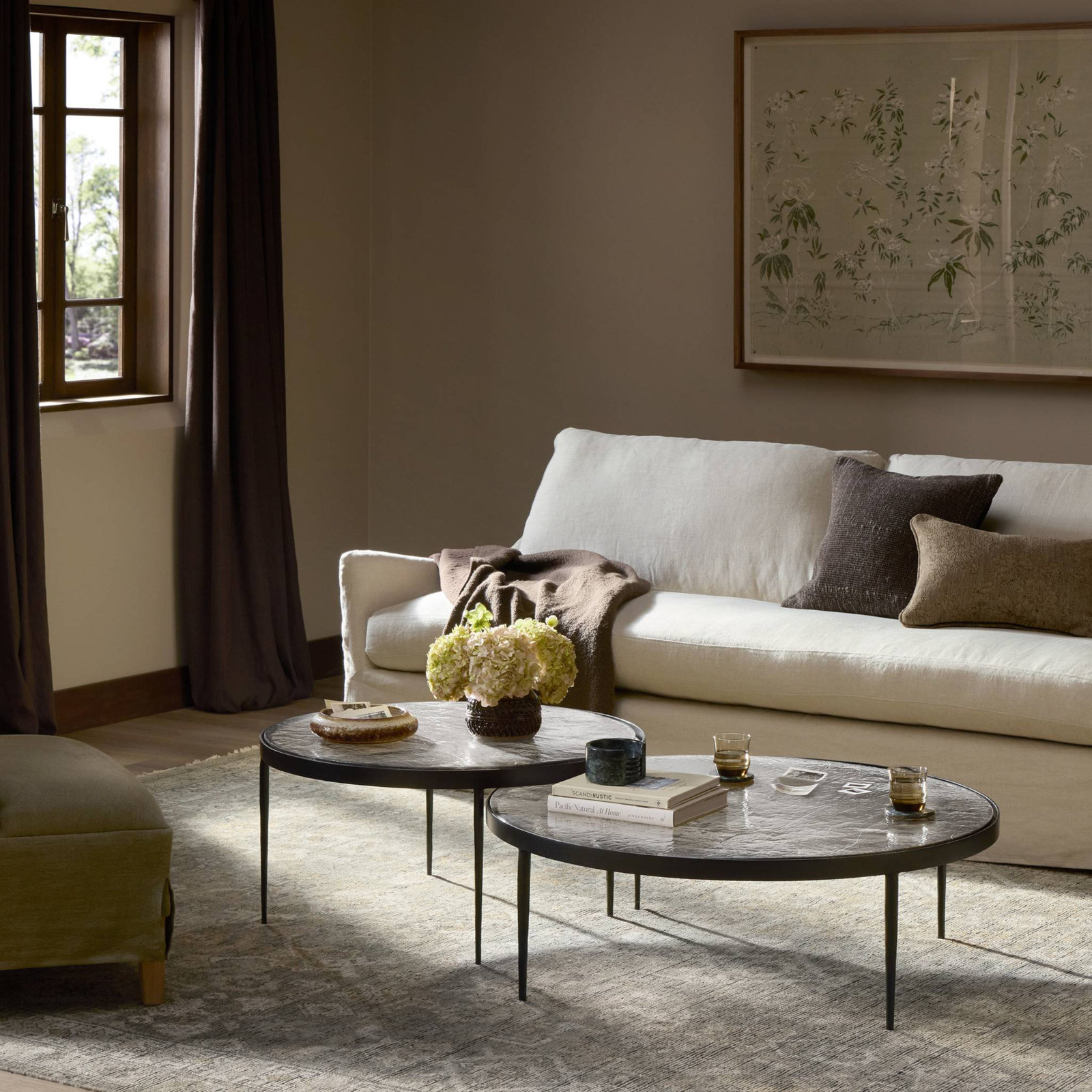 Abelina 40" Glass Nesting Coffee Table, Clear Cast Glass