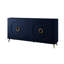 Buffet buffet 4 portes en bois bleu marine avec tablette réglable pour la cuisine, la salle à manger, le salon, le vestibule, le couloir, le bureau-1559154053