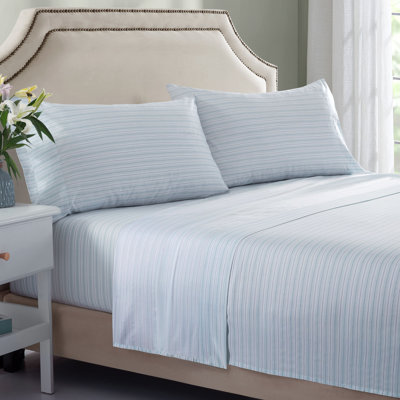 Ensemble de draps rayés en sergé de microfibre