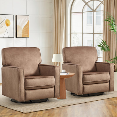 29.9" W Velvet Swivel Push-Back Recliner