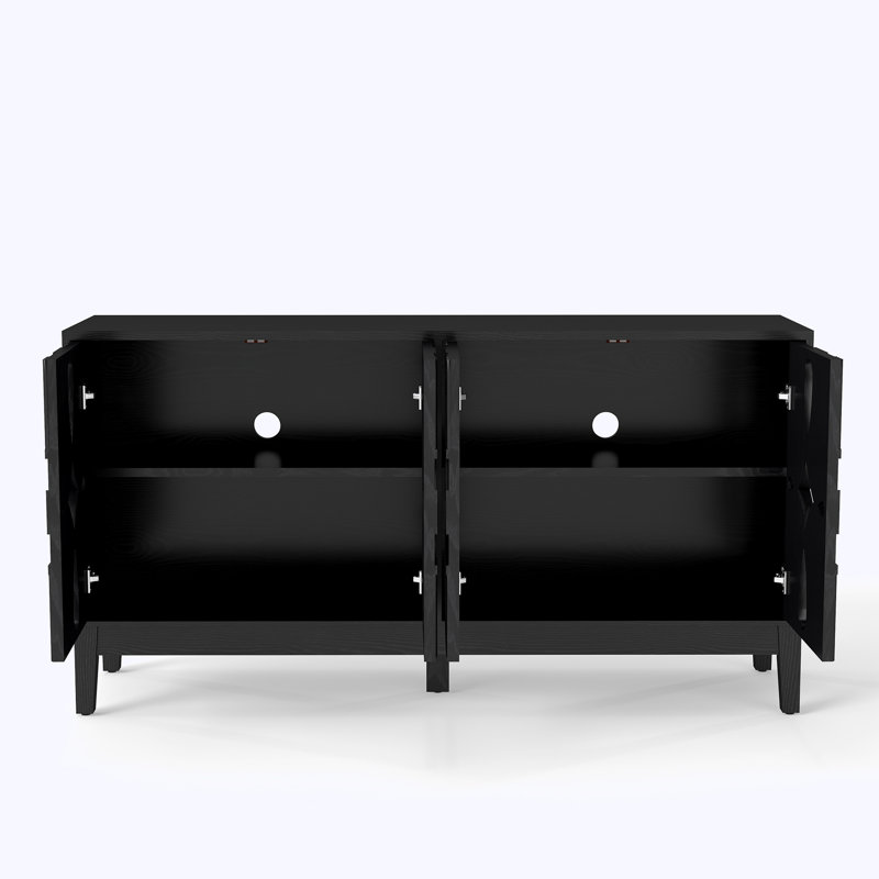 Buffet 60,5 "Mid Century, Noir