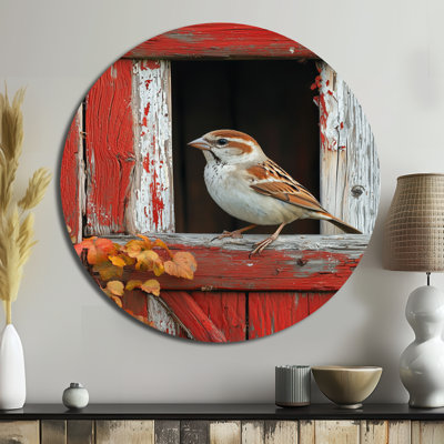 Phinney - oiseau rond, art mural en métal