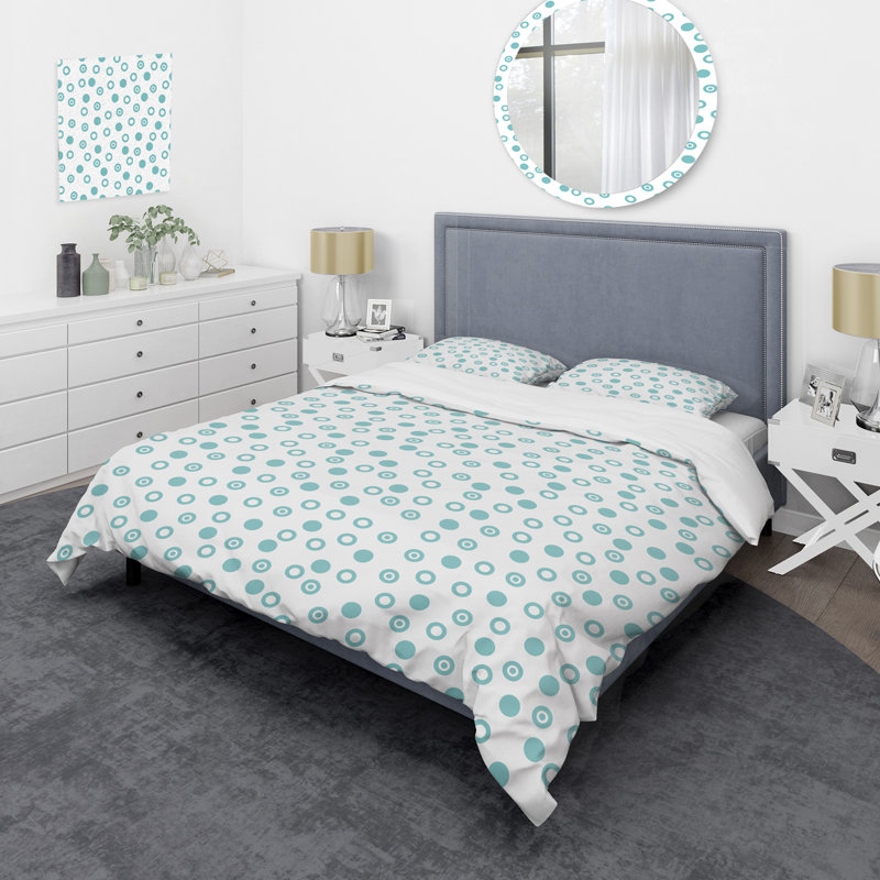 Ensemble de housse de couette en microfibre vert / blanc 3 pièces, Housse de couette pour très grand lit et 2 très
