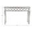 Skyler Glass Mirrored Geometric Silver Console Table with Circular Panel Inlay