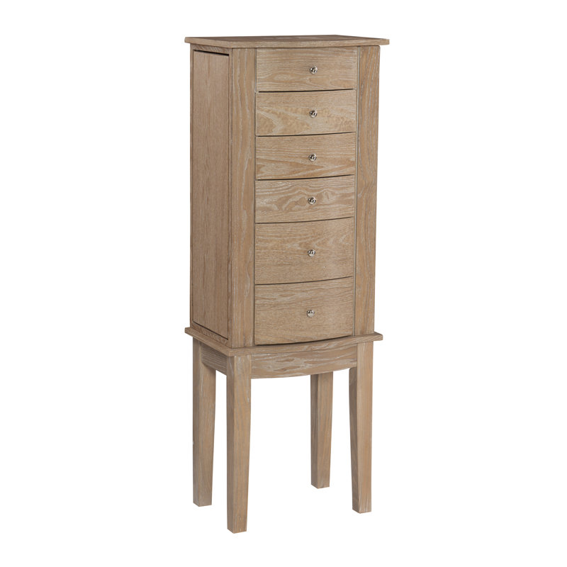 Kiara 14'' Wide Freestanding Jewelry Armoire, Natural