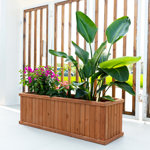 Barros Solid Cedar Rectangular Planter Box with Drainage Holes