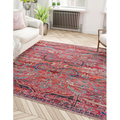 Haglund Washable Geometric Indoor Rug