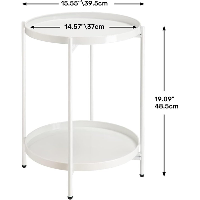 End Table, White, White