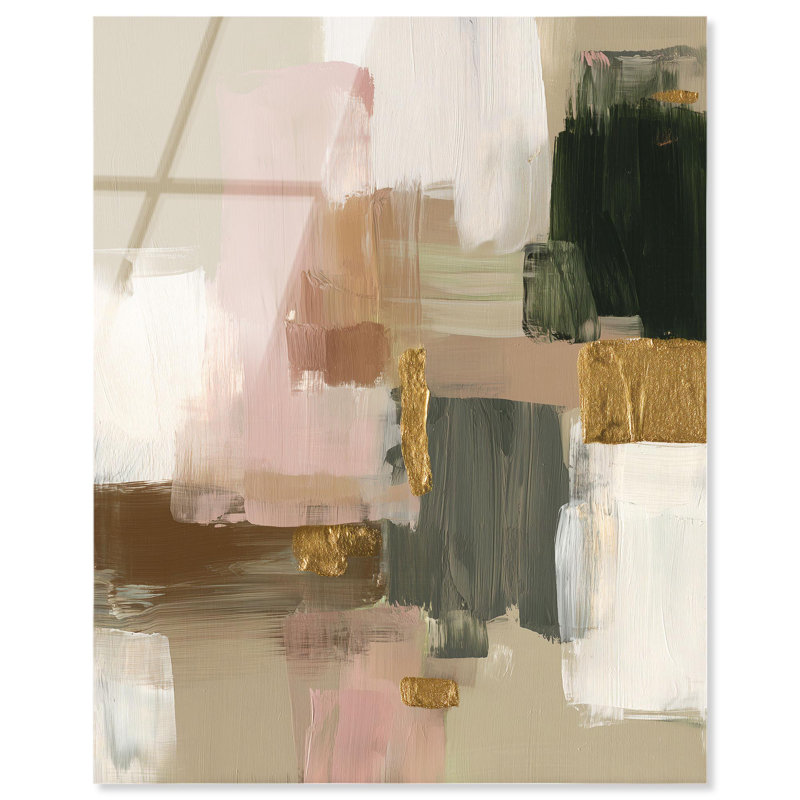 Earthy Glam Gold I, impression sur acrylique, art boho neutre par Art Remedy, H 20 po x l 16 po