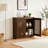 Mid Century Modern Walnut Fluted Hollow Sideboard Buffet Cabinet With 2 Outlet Holes, Storage For Living Room Kitchen-1947453945