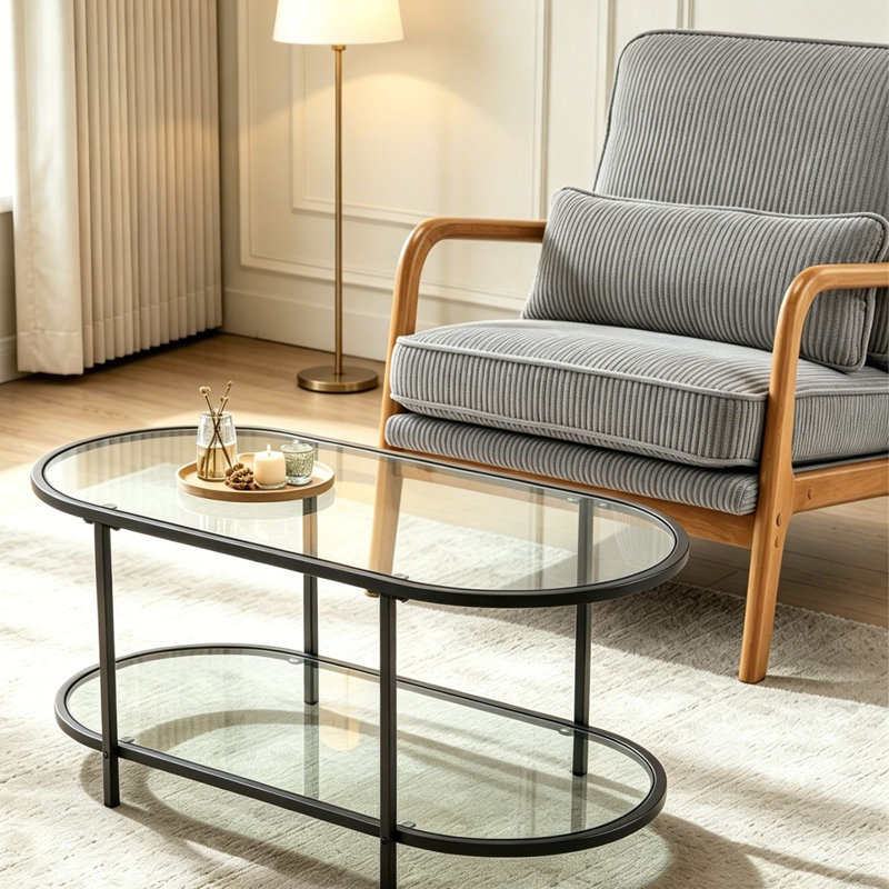2 - Piece Living Room Set, Gray/Black