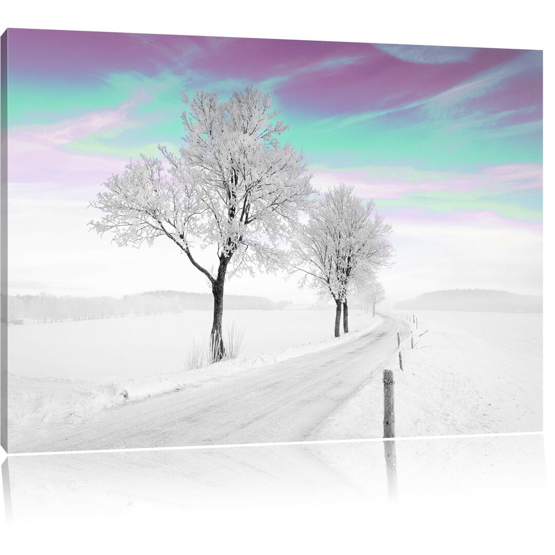 Leinwandbild Baum in Winterlandschaft