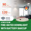  E2 LIGHTING Fire-Rated Slim LED Downlight with Emergency Battery Backup | 6" | 16W | Dimmable | 5CCT Tunable