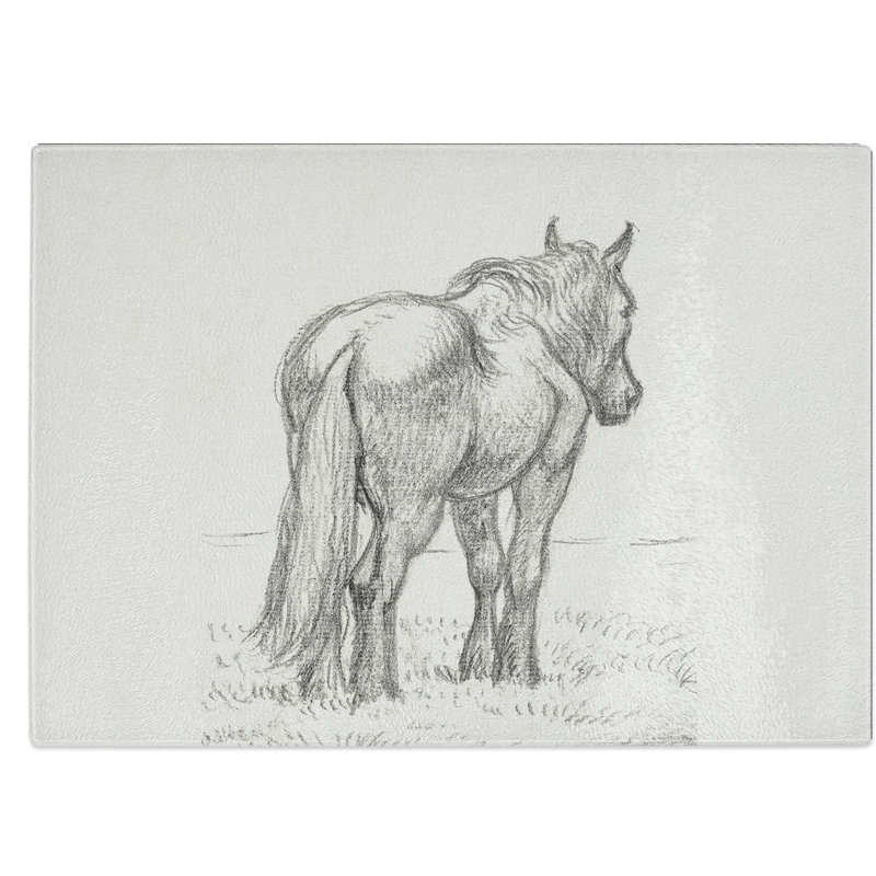 Tempered Glass Standing Horse by Jean Bernard Chopping Board, 39 cm W x 28.5 cm L