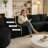4-Piece Cloud-Inspired 144" Modular Symmetrical Sectional Sofa with Teddy Fabric Upholstery in White-1975424079