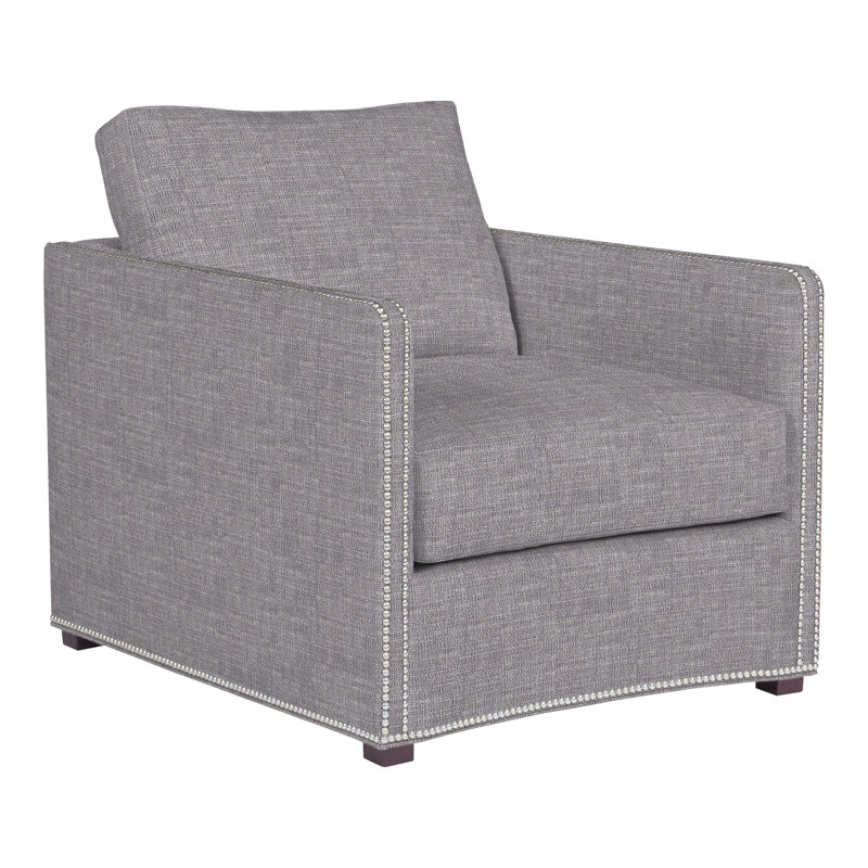 Wynne Linen Sunbrella® Cotton Armchair, Nomad Slate Crypton® Chenille, No
