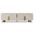 78.74'' Modern Faux Marble TV Stand with Gold Stainless Steel Base and 4 Storage Cabinets