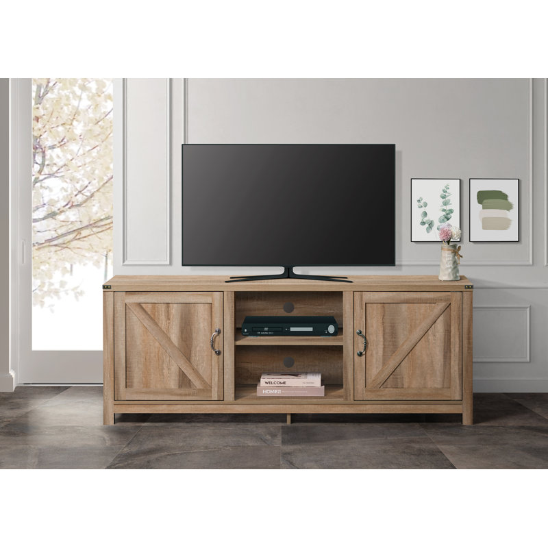 Kaillan Unfinished TV Stand for TVs up to 75", Rustic Oak, 59"