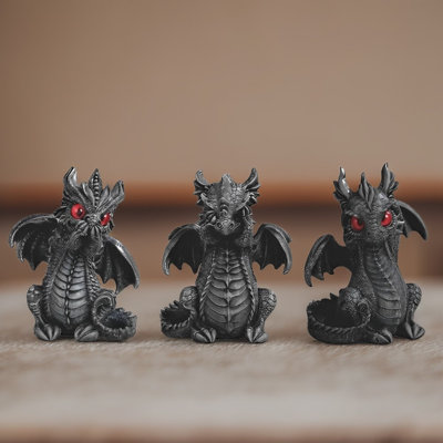 3-PC Set 5.5"H Dragon No Evils Figurine