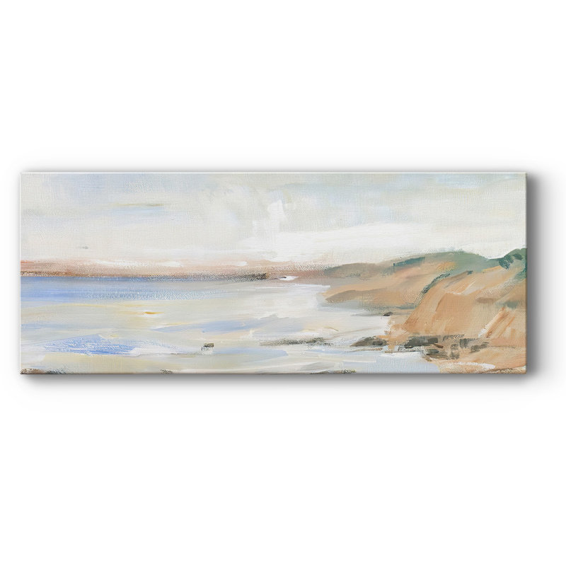 Étude de rivage II sur toile, H 12 po x l 30 po x P 1,5 po