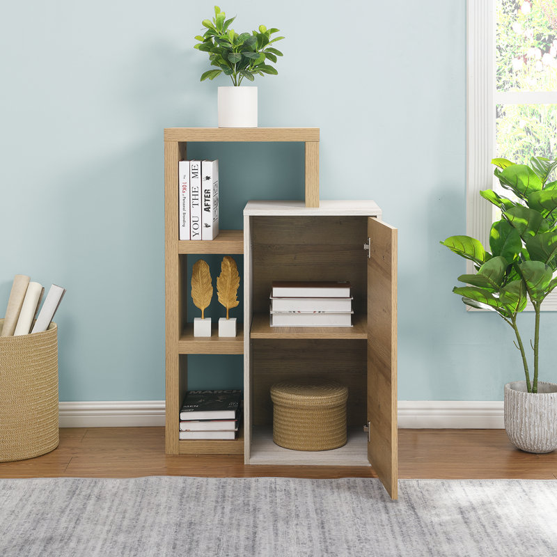 Mikkel 100cm H x 64cm W Geometric Bookcase