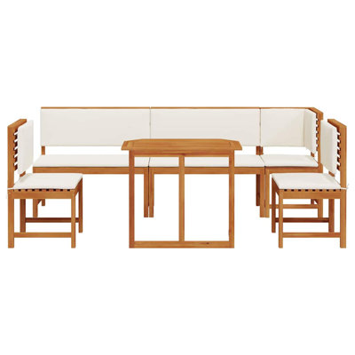 vidaXL Garden Bistro Set 6 pcs Brown Solid Acacia Wood