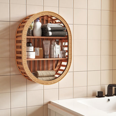 Tablettes ouvertes ovales en bois