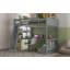Lit mezzanine double avec bureau en L multi-rangements, gris (aucun sommier requis, soutien solide)-1817011709