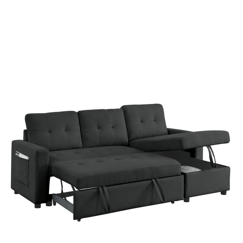 Canapé-lit modulaire réversible de 78,5 po Modern Canapé avec méridienne et sac de rangement latéral Modern