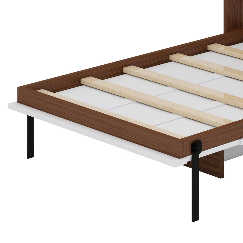 Lit escamotable avec bureau escamotable Murphy, Blanc